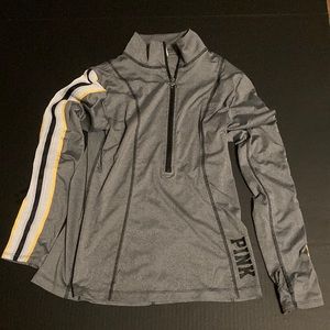 PINK Grey Half Zip Shirt